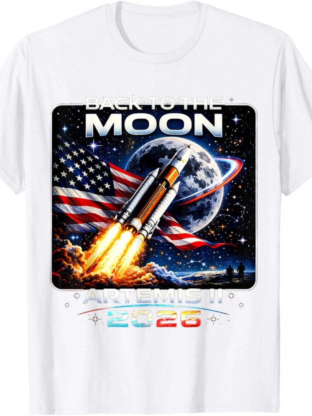Moon Rocket Artemis II 2026 NASA Space Program Graphic T-Shirt 1 253